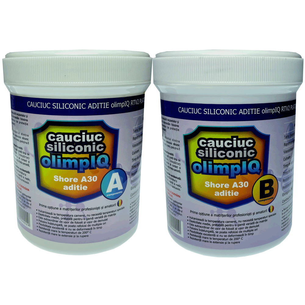 kit 2kg silicon premium aditie olimpIQ shore A30 culoare TRANSLUCID - imagine 4